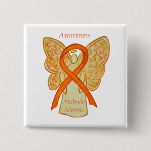 Multiple Sklerose Engel Awareness Ribbon Buttone Button