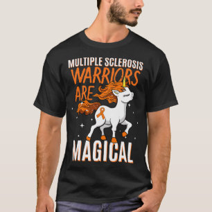 Multiple Sklerose Krieger Magisches Unicorn Orange T-Shirt