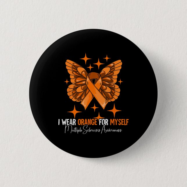 Multiple Sklerose Sensibilisierungsmonat Frau Gift Button (Vorderseite)