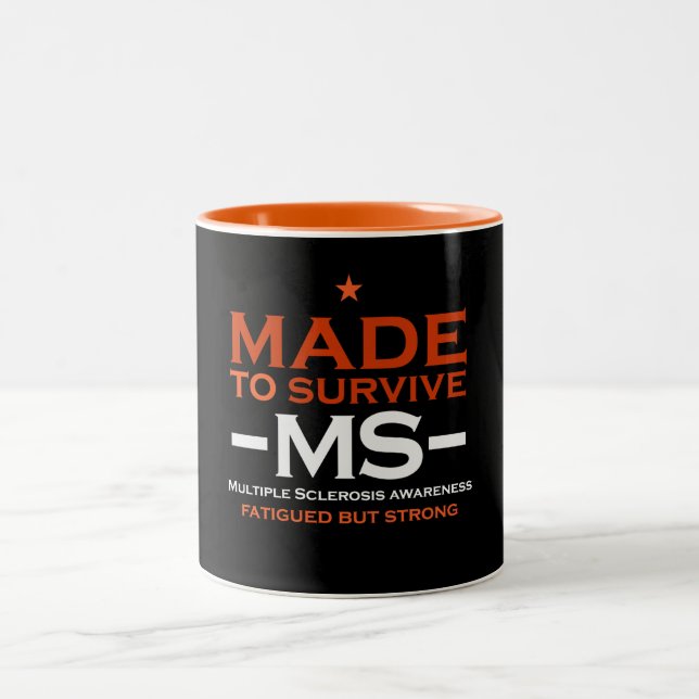 Multiple Sklerose Survivor Unterstützung Bewusstse Zweifarbige Tasse (Mittel)
