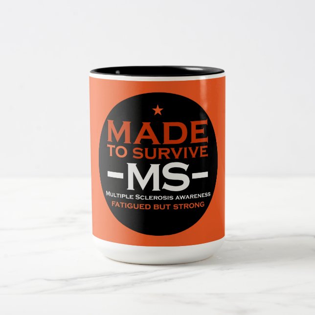 Multiple Sklerose Survivor Unterstützung Geschenk Zweifarbige Tasse (Mittel)