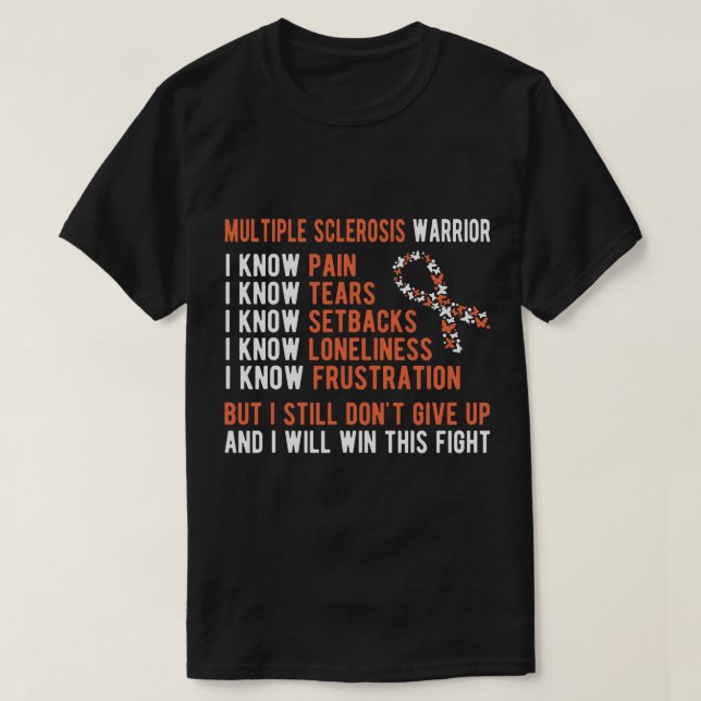 Multiple Sklerose Warrior MS Bewusstsein Funny T-Shirt (Design vorne)