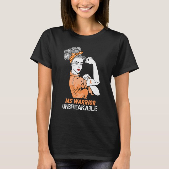 Multiple Sklerose Warrior Unzerbrechliche Frau Str T-Shirt (Vorderseite)