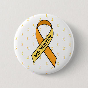 Multipler Sklerose Awareness Orange Ribbon Button