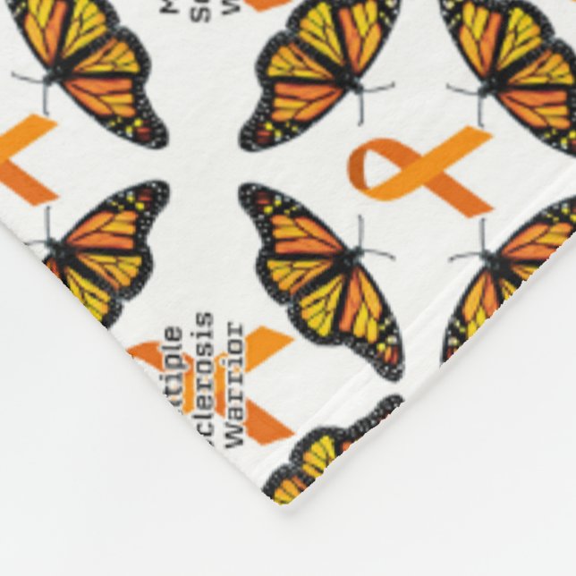 Multipler Sklerose MS Krieger mit Schmetterlingen Fleecedecke (Ecke)