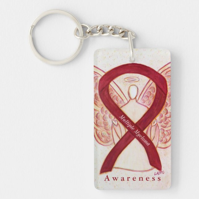 Multiples Myelom Angel Awareness Ribbon Schlüssela Schlüsselanhänger (Vorderseite)