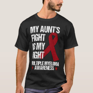 Multiples Myelom-Bewusstsein Burgund-Ribbon-Tante T-Shirt