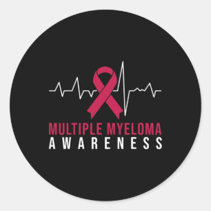 Multiples Myelom Bewusstsein Herzschlag Runder Aufkleber