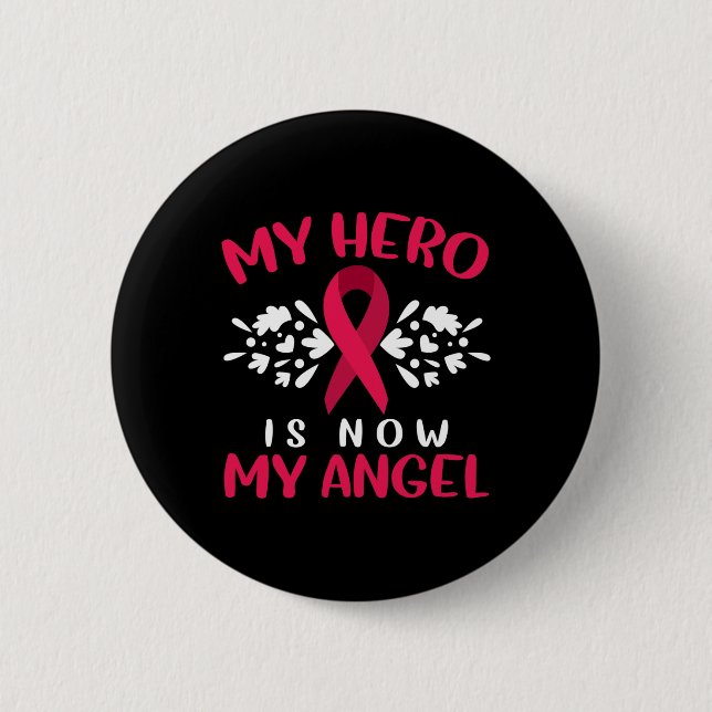Multiples Myelom-Bewusstsein Mein Held ist jetzt m Button (Vorderseite)
