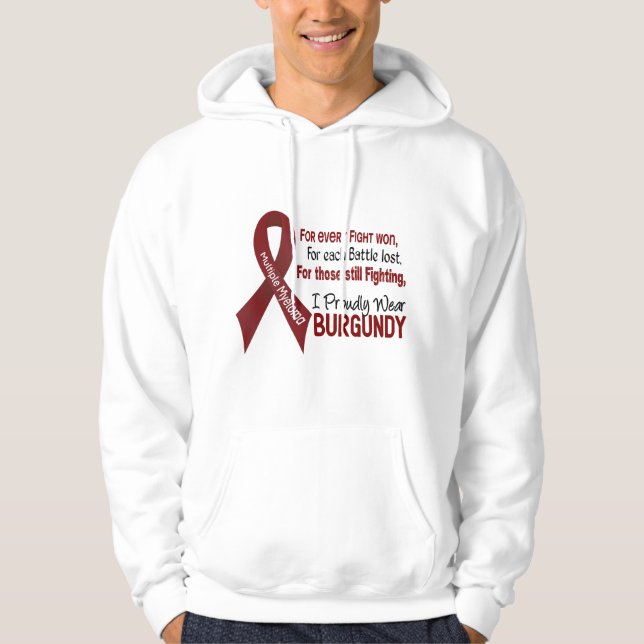 Multiples Myeloma I tragen stolz Burgunder 1 Hoodie (Vorderseite)