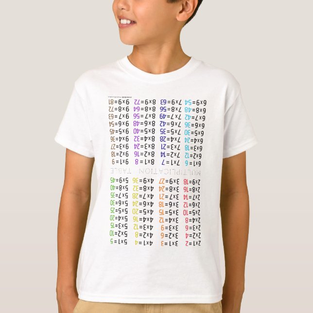 Multiplikationstabelle T - Shirt (Vorderseite)