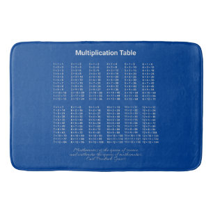 Multiplikationstabelle Weißer Text auf dunkel Badematte