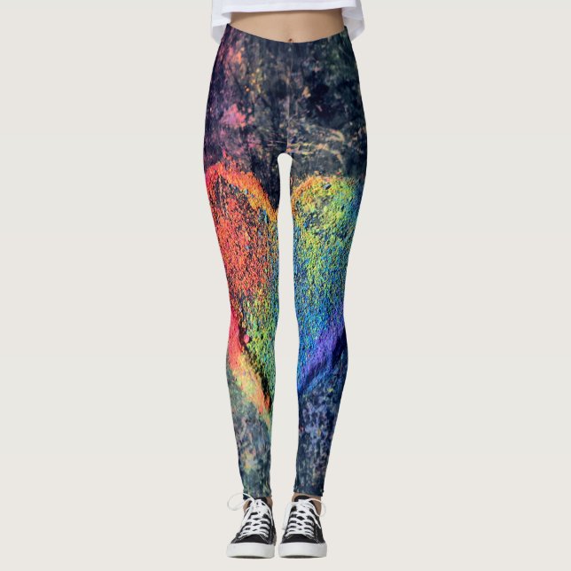 Multiprint-Leggings für gestrichene Herzstücke Leggings (Vorderseite)