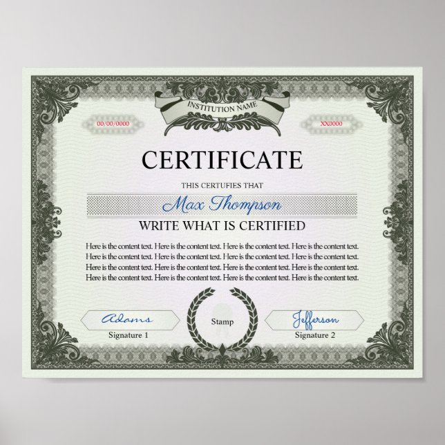 Multipurpose Certificate Poster (Vorne)