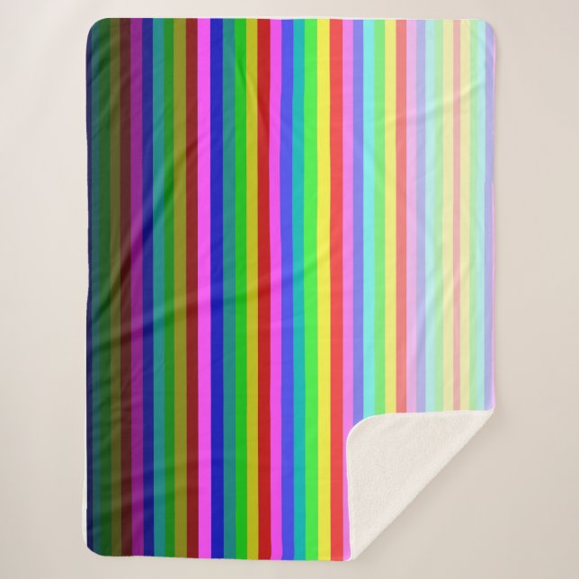 Multistreifen-Sherpa-Blanket 60"x 80" Sherpadecke (Vorderseite)