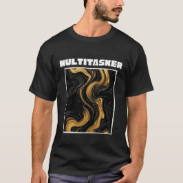Multitasker Gold & Black Flüssig-Marmor Abstract T-Shirt