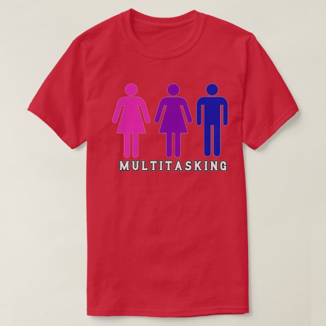 Multitasking Bisexual Polyamorous T-Shirt (Design vorne)