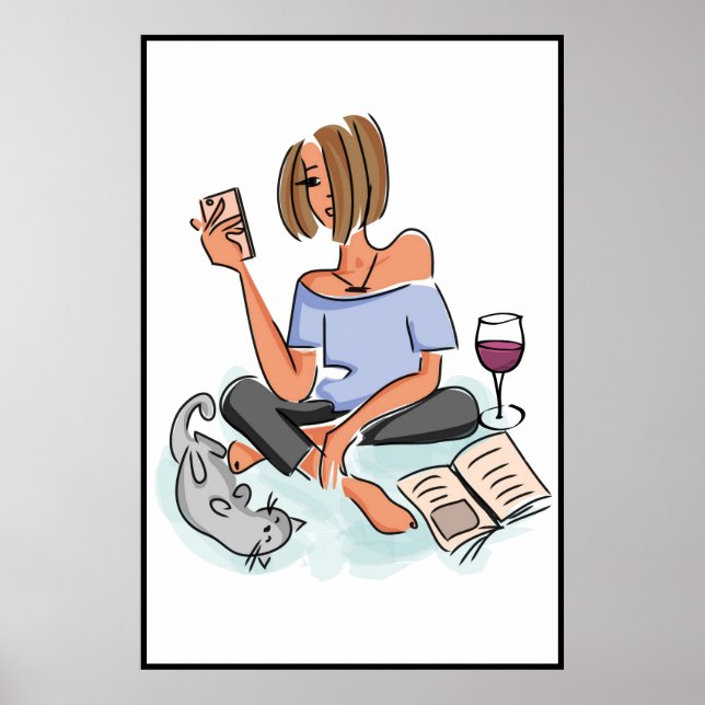 Multitasking mit Frauen druckbar Poster (Vorne)