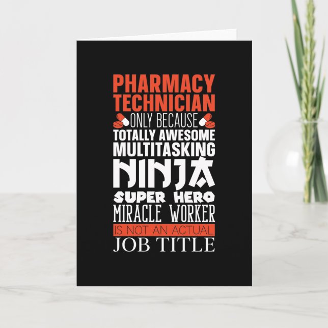 Multitasking Ninja Hero Pharmacy Tech Apotheker Karte (Vorderseite)