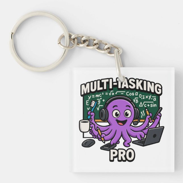 Multitasking Octopus-Klassenzimmer Lerner Pro Schlüsselanhänger (Vorderseite)