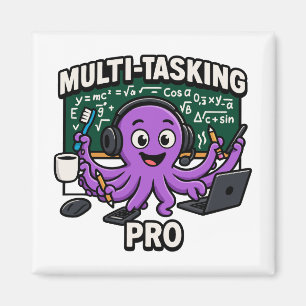 Multitasking-Oktopus-Klassenzimmer-Lernprofi Magnet