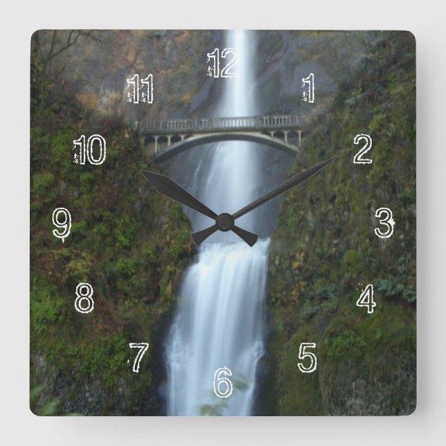 Multnomah Fälle Quadratische Wanduhr (Vorderseite)