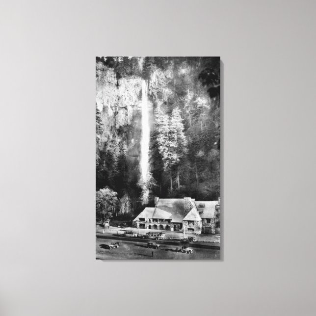 Multnomah Falls and Lodge Foto Leinwanddruck (Vorderseite)