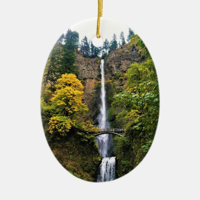 Multnomah Falls, Columbia River Gorge, Oregon Keramik Ornament (Vorne)