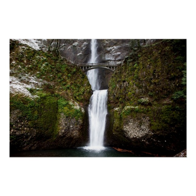 Multnomah Falls in der Columbia-Schlucht Poster (Vorderseite)