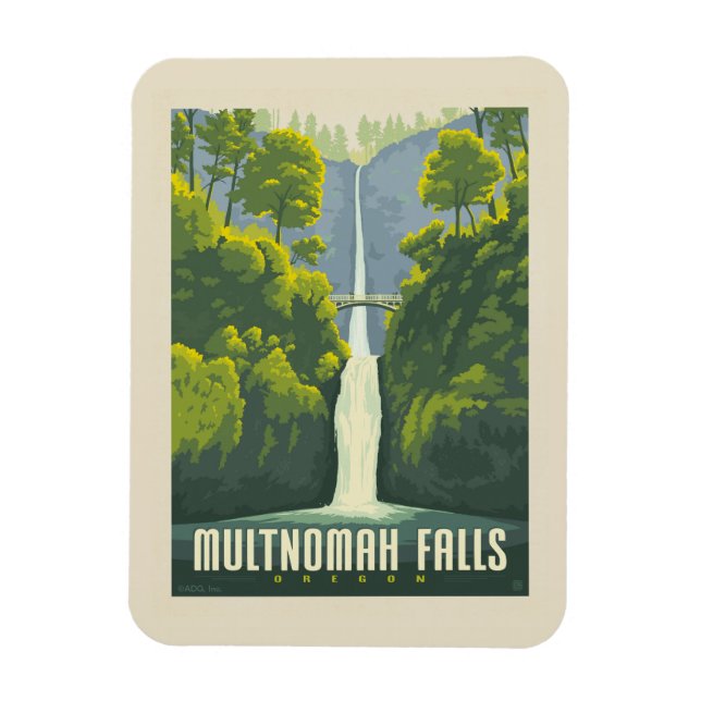 Multnomah Falls | Oregon Magnet (Vertikal)