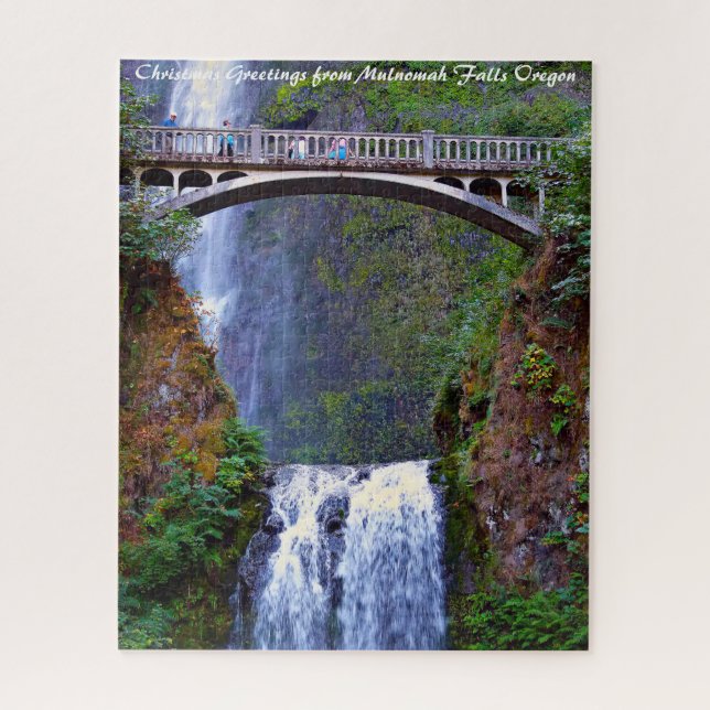 Multnomah Falls Oregon. Weihnachtsgrüße (Vertikal)