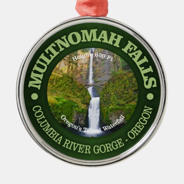 Multnomah Falls Ornament Aus Metall (Vorne)