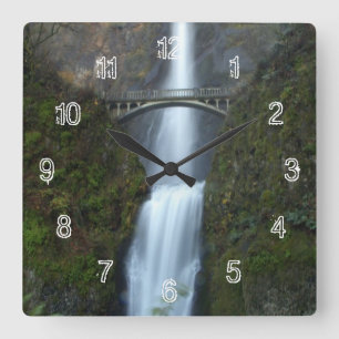Multnomah Falls Quadratische Wanduhr