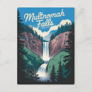 Multnomah Falls Vintag Postkarte