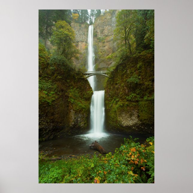 Multnomah Falls Waterfall Foto Print Poster (Vorne)