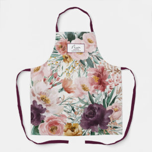 Mum Aquarell floral lila Girl elegant Schürze