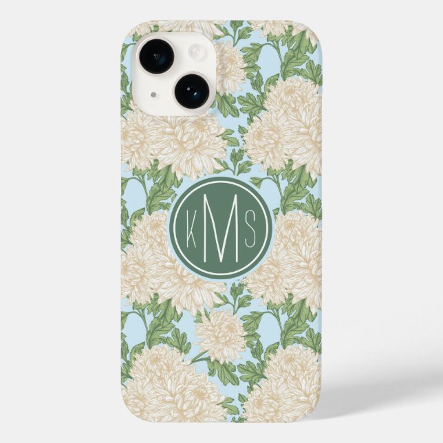 Mum Blume Muster Case-Mate iPhone 14 Hülle (Rückseite)