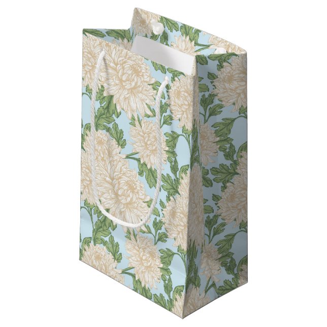 Mum Blume Muster Kleine Geschenktüte (Vorderseite Schrägansicht)