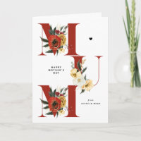 MUM Boho Blume Red Happy Mother Day