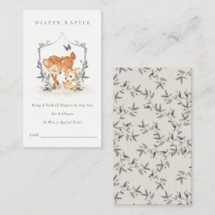Mum Deer Fawn Floral Diaper Raffle Baby Dusche Begleitkarte