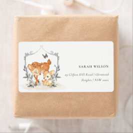 Mum Deer Fawn Floral Wappen Babydusche Anschrift