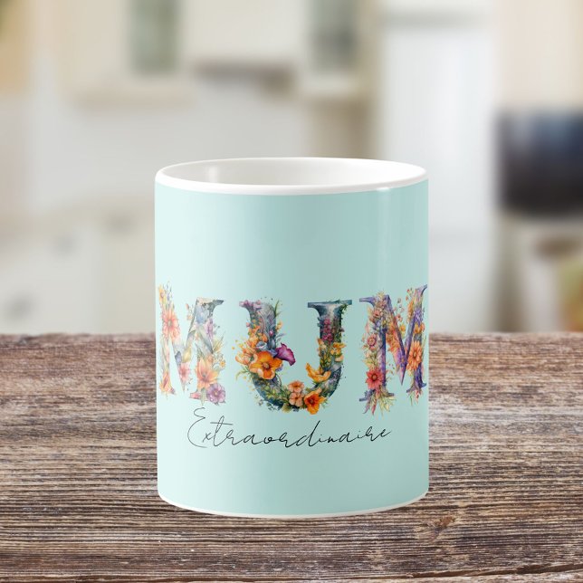 Mum Extraordinaire Typografie Kaffeetasse (Von Creator hochgeladen)