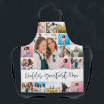 Mum Foto Collage moderne Typografie einfach stylis Schürze<br><div class="desc">Weltbeste mum 16 Multi-Foto moderne minimale einfache Skripttypografie elegante Mutter Tag,  Geburtstag,  Weihnachten,  Ostern,  Abschluss,  Ende des Schuljahres oder Dekor Geschenkdesign.</div>