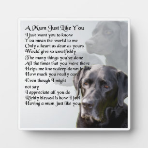 Mum Gedicht Plaque - Schwarzes Labrador-Design Fotoplatte