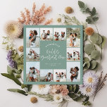 Mum green elegante moderne minimale Foto Collage Einladung<br><div class="desc">Weltbest Mum Drehbuch elegante moderne minimalgrün personalisierte Foto Collage einfache saubere Linien Mütter Tageskarte.</div>