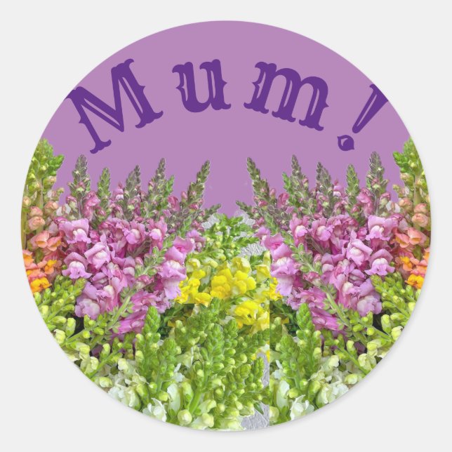 MUM! Karte Runder Aufkleber (Vorderseite)