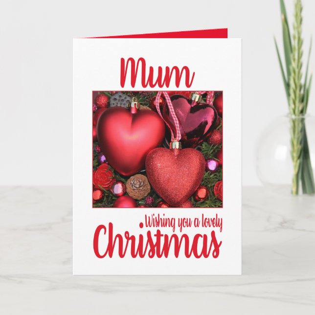 Mum Love Christmas Card Feiertagskarte (Vorderseite)