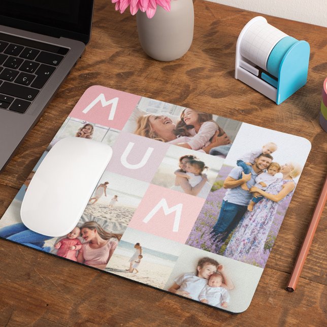Mum Modern Foto Grid Collage Family Pink halten Mousepad (by Moodthology Papery
Mum Modern Photo Grid Collage Family Keepsake Pink Mouse Pad)