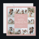 Mum pink elegante moderne minimale Foto Collage Einladung<br><div class="desc">Weltbest Mum Drehbuch elegante moderne minimale mädchenhafte rosa personalisierten Foto Collage einfache saubere Linien Mütter Tageskarte.</div>
