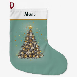 . Mum’s Christmas Stocking – Warm Green Festive Großer Weihnachtsstrumpf